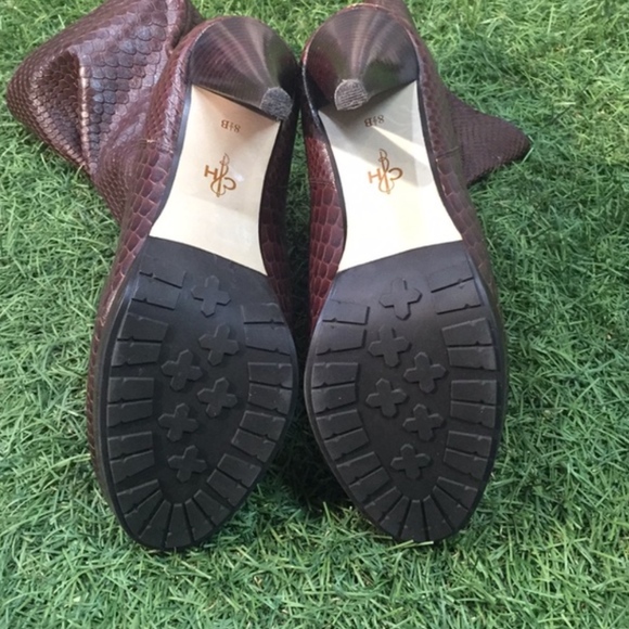 Cole Haan snake skin leather heeled boot - Picture 5 of 8